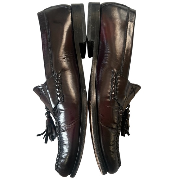 Cole Haan Mens Pinch Tassel Penny Loafers Burgundy Slip On Dress Shoes Size 9.5 - Picture 2 of 7